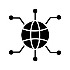 Global Technology Network Vector Icon color editable