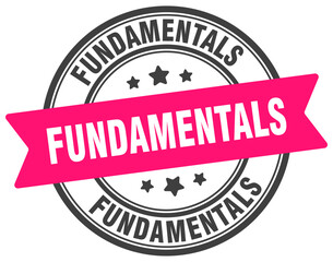 Fototapeta premium fundamentals stamp. fundamentals label on transparent background. round sign