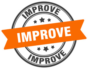 improve stamp. improve label on transparent background. round sign