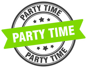 party time stamp. party time label on transparent background. round sign