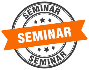 seminar stamp. seminar label on transparent background. round sign