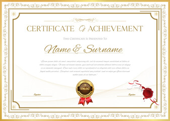 Certificate or diploma template retro design illustration  - 791398067