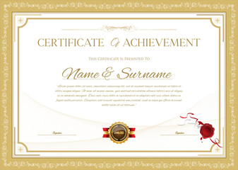 Certificate or diploma template retro design illustration  - 791398090
