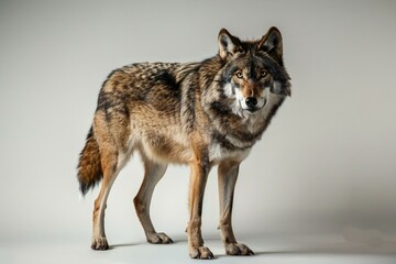 Studio portrait of a grey wolf (Canis lupus)