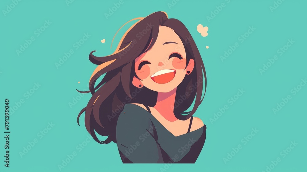 Poster an icon featuring a cheerful smile in a simple flat design