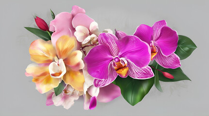 Romantic flower seamless pattern with purple flower decoration generative ai 