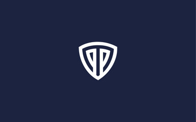 letter pp with shield logo icon design vector design template inspiration