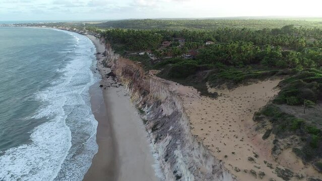 Aerial view of Jerimum Beach - Ba&iacute;a da Trai&ccedil;&atilde;o, Para&iacute;ba, Brazil