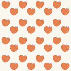 Hand drawn peach pattern. Peach fruit pattern. Fruit Background
