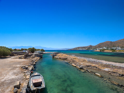 Channel in the coast (Elounda, Crete, Greece)