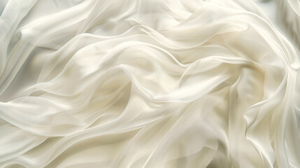 Obraz premium Abstract white silk waves in motion