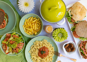collage of food
