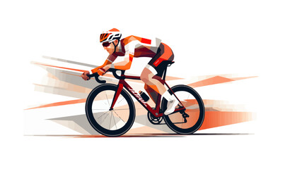 Naklejka premium racing cyclist vector flat minimalistic isolated illustration