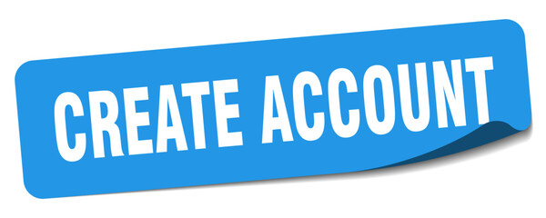 create account sticker. create account label