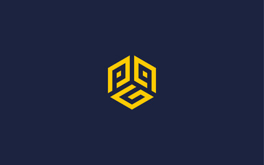letter ppg with hexagon logo icon design vector design template inspiration