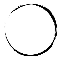 brush stroke frame circle design element transparent, basic shape circle frame brush stroke black