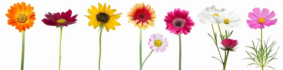 Beautiful Collection of Pressed Flowers and Plants. An array of various pressed flowers and plants in bright, vivid colors, perfectly suitable for art projects, decoration, or botanical studies.