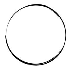 brush stroke frame circle design element transparent, basic shape circle frame brush stroke black