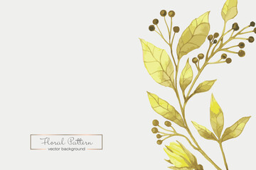 Watercolor yellow flower border for wedding, birthday, card, background, invitation, wallpaper, sticker, decoration