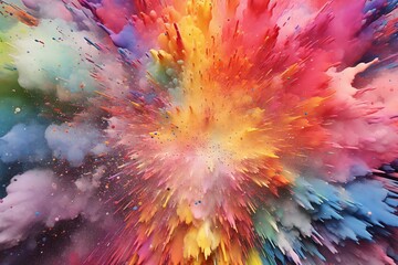 Abstract colorful background with explosion effect,  rendering digital illustration