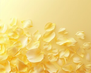 Abstract 3D image of yellow rose petals sprinkled in a beautiful order - 1