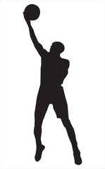 Basketball player Silhouettes. Vector illustration