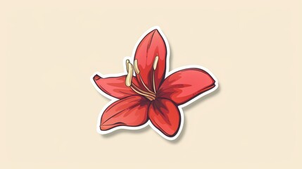 Add a cartoon sticker icon to the flower f symbol