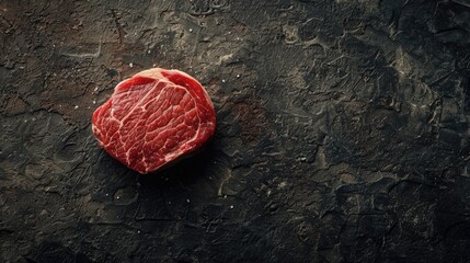 Raw steak placed on a stone background