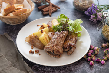 lamb chops with vegetables