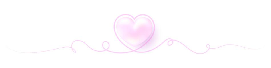 Pink heart and line art heart border - 791405252