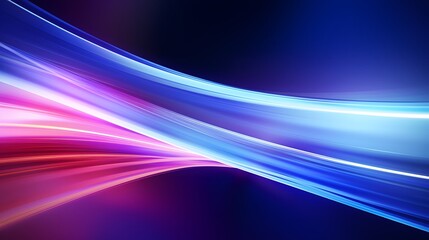 Obraz premium Modern abstract high-speed light effect. Abstract background with curved beams of light. Technology futuristic dynamic motion. Movement pattern for banner or poster design background concept.