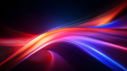 Modern abstract high-speed light effect. Abstract background with curved beams of light. Technology futuristic dynamic motion. Movement pattern for banner or poster design background concept. - obrazy, fototapety, plakaty