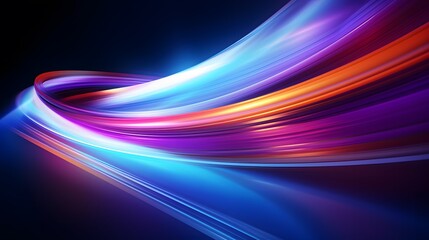 Modern abstract high-speed light effect. Abstract background with curved beams of light. Technology futuristic dynamic motion. Movement pattern for banner or poster design background concept.