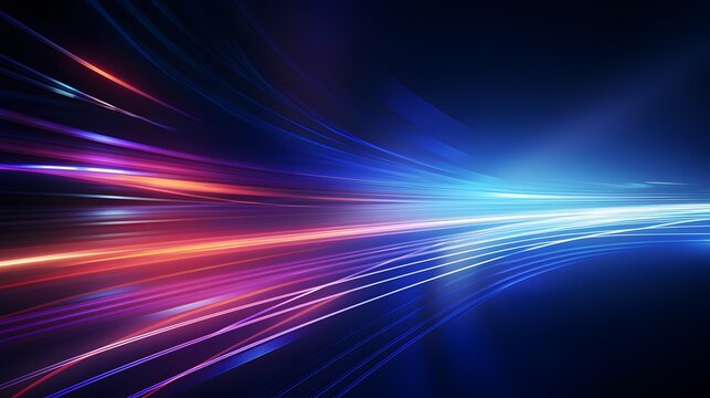 Modern abstract high-speed light effect. Abstract background with curved beams of light. Technology futuristic dynamic motion. Movement pattern for banner or poster design background concept.