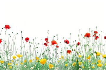 Obraz premium Beautiful Collection of Pressed Flowers and Plants. An array of various pressed flowers and plants in bright, vivid colors, perfectly suitable for art projects, decoration, or botanical studies.