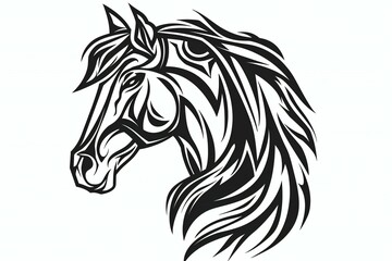 Horse head, Vector illustration ready for vinyl cutting,  Isolated on white background