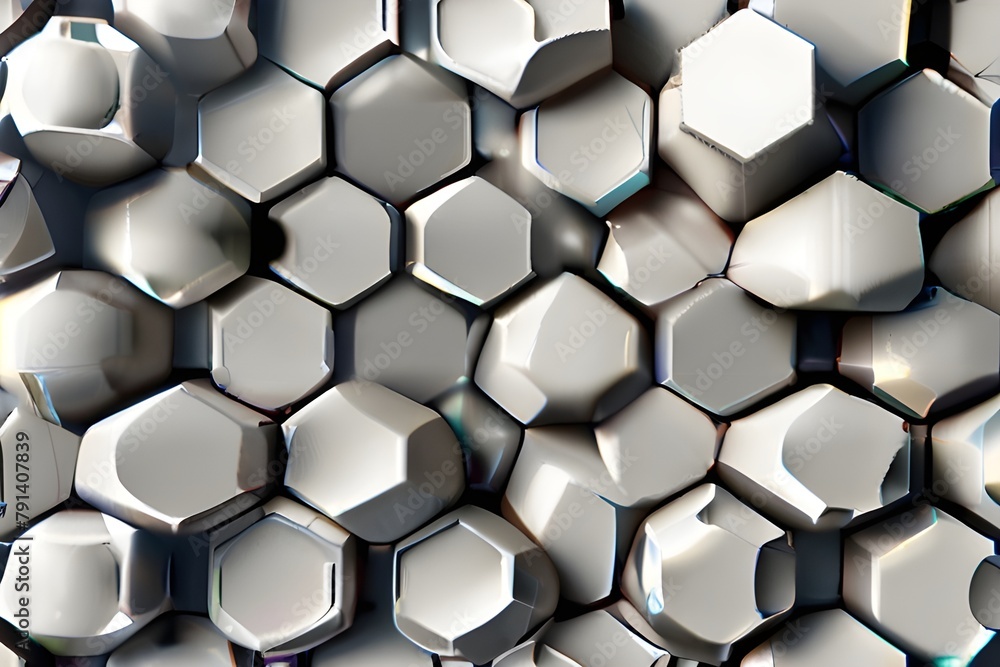 Poster 3d futuristic honeycomb mosaic white background. realistic geometric mesh cells texture. abstract wh