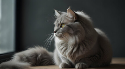 Gray Fluffy Cat: Exploring the Concept of Pets, Generative.AI