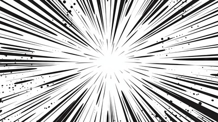 Fototapeta premium Radial lines for comic books. Black and white filter. Comic action frame. Royalty high-quality image of action lines. Motion or movement effect.