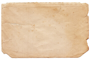 Vintage background of old torn paper texture with spots isolated