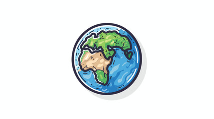 earth - vector icon with shadow Hand drawn style vector