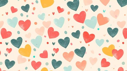 Cute Heart Background Illustration for Wrapping Paper and Large Formats