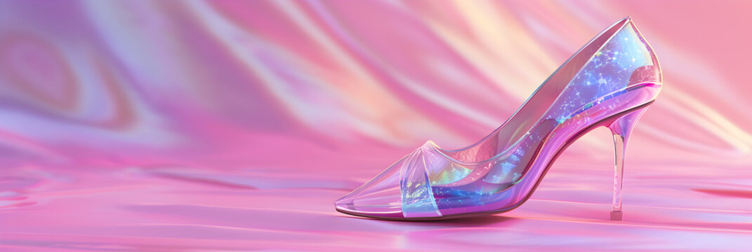 Crystal Shoes, glass slipper, A crystal glass slipper, reminiscent of a fairytale, embodies elegance and grace with its delicate design