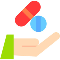 tablet, Pharmacologic, pills, treatment, hand Icon