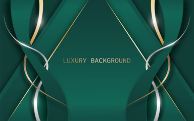 lbc4.15Abstract triangle green border gold lines in luxury styles. vector illustration