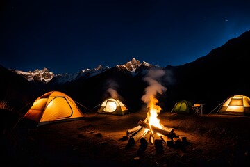 Fototapeta na wymiar Camping, campfire