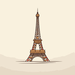 Eiffel tower hand-drawn comic illustration. Eiffel tower. Vector doodle style cartoon illustration