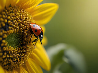Obraz premium Ladybugs with Green nature. They live with plants and flowers. We can be found everywhere in nature. It is a cute animal that is not poisonous. 