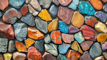 Background with a texture of colorful stones