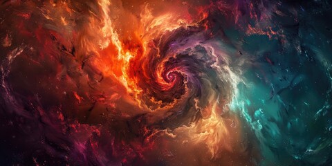 a swirly, cosmic texture that captures the vibrant colors and ethereal essence of a nebula 16k ultra HD,fire in water - obrazy, fototapety, plakaty